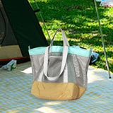 Maxbell Mesh Beach Bag Casual for Women Shoulder Bag for Vacation Essentials Outdoor Yellow