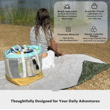 Maxbell Mesh Beach Bag Casual for Women Shoulder Bag for Vacation Essentials Outdoor Yellow