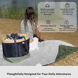 Maxbell Mesh Beach Bag Casual for Women Shoulder Bag for Vacation Essentials Outdoor Gray Green