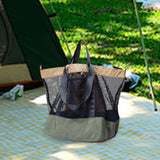 Maxbell Mesh Beach Bag Casual for Women Shoulder Bag for Vacation Essentials Outdoor Gray Green