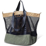 Maxbell Mesh Beach Bag Casual for Women Shoulder Bag for Vacation Essentials Outdoor Gray Green