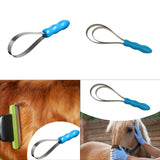 Maxbell Horse Brush Scraper Cleaning Tool Horse Hair Comb for Cattle Horse Livestock Single Loop
