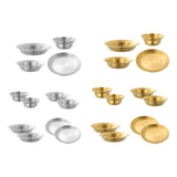 Maxbell Stainless Steel Plates and Bowls Portable Camping Plates Dinnerware Set 4PCS Silver
