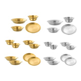 Maxbell Stainless Steel Plates and Bowls Portable Camping Plates Dinnerware Set 4PCS Silver