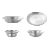 Maxbell Stainless Steel Plates and Bowls Portable Camping Plates Dinnerware Set 4PCS Silver