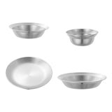 Maxbell Stainless Steel Plates and Bowls Portable Camping Plates Dinnerware Set 4PCS Silver