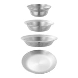 Maxbell Stainless Steel Plates and Bowls Portable Camping Plates Dinnerware Set 4PCS Silver