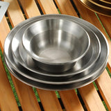 Maxbell Stainless Steel Plates and Bowls Portable Camping Plates Dinnerware Set 4PCS Silver