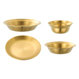 Maxbell Stainless Steel Plates and Bowls Portable Camping Plates Dinnerware Set 4PCS Gold