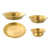 Maxbell Stainless Steel Plates and Bowls Portable Camping Plates Dinnerware Set 4PCS Gold