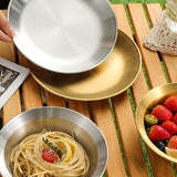 Maxbell Stainless Steel Plates and Bowls Portable Camping Plates Dinnerware Set 8PCS Silver