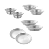 Maxbell Stainless Steel Plates and Bowls Portable Camping Plates Dinnerware Set 8PCS Silver