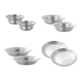 Maxbell Stainless Steel Plates and Bowls Portable Camping Plates Dinnerware Set 8PCS Silver