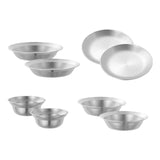 Maxbell Stainless Steel Plates and Bowls Portable Camping Plates Dinnerware Set 8PCS Silver