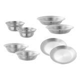 Maxbell Stainless Steel Plates and Bowls Portable Camping Plates Dinnerware Set 8PCS Silver
