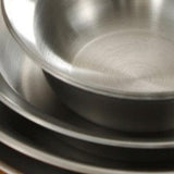 Maxbell Stainless Steel Plates and Bowls Portable Camping Plates Dinnerware Set 8PCS Silver