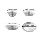 Maxbell Stainless Steel Plates and Bowls Portable Camping Plates Dinnerware Set 8PCS Silver