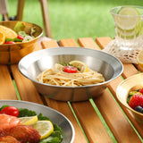 Maxbell Stainless Steel Plates and Bowls Portable Camping Plates Dinnerware Set 8PCS Gold