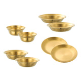 Maxbell Stainless Steel Plates and Bowls Portable Camping Plates Dinnerware Set 8PCS Gold