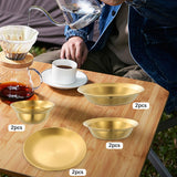 Maxbell Stainless Steel Plates and Bowls Portable Camping Plates Dinnerware Set 8PCS Gold