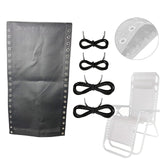 Maxbell Folding Lounge Chair Repair Cloth 160x43cm for Pool Sling Chair Lounge Chair Black