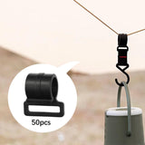 Maxbell 50Pcs Tent Pole Clips Sturdy Tents Hanging Clip for Securing Car Roof Marine 20mm