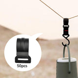 Maxbell 50Pcs Tent Pole Clips Sturdy Tents Hanging Clip for Securing Car Roof Marine 20mm Thickness