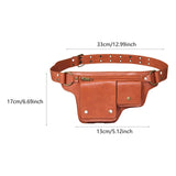 Maxbell Women Waist Bag Hiking Casual Purse Versatile Vintage Design Stylish Hip Bag Brown