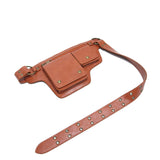 Maxbell Women Waist Bag Hiking Casual Purse Versatile Vintage Design Stylish Hip Bag Brown