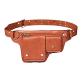 Maxbell Women Waist Bag Hiking Casual Purse Versatile Vintage Design Stylish Hip Bag Brown