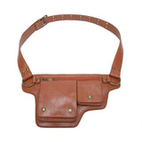 Maxbell Women Waist Bag Hiking Casual Purse Versatile Vintage Design Stylish Hip Bag Brown