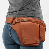 Maxbell Women Waist Bag Hiking Casual Purse Versatile Vintage Design Stylish Hip Bag Brown