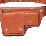 Maxbell Women Waist Bag Hiking Casual Purse Versatile Vintage Design Stylish Hip Bag Brown