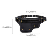 Maxbell Women Waist Bag Hiking Casual Purse Versatile Vintage Design Stylish Hip Bag Black
