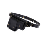 Maxbell Women Waist Bag Hiking Casual Purse Versatile Vintage Design Stylish Hip Bag Black