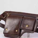 Maxbell Women Waist Bag Hiking Casual Purse Versatile Vintage Design Stylish Hip Bag Dark Brown