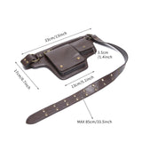 Maxbell Women Waist Bag Hiking Casual Purse Versatile Vintage Design Stylish Hip Bag Dark Brown