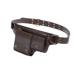 Maxbell Women Waist Bag Hiking Casual Purse Versatile Vintage Design Stylish Hip Bag Dark Brown