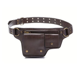 Maxbell Women Waist Bag Hiking Casual Purse Versatile Vintage Design Stylish Hip Bag Dark Brown