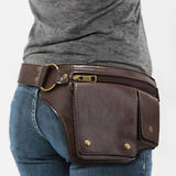 Maxbell Women Waist Bag Hiking Casual Purse Versatile Vintage Design Stylish Hip Bag Dark Brown