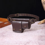 Maxbell Women Waist Bag Hiking Casual Purse Versatile Vintage Design Stylish Hip Bag Dark Brown