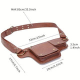 Maxbell Women Waist Bag Hiking Casual Purse Versatile Vintage Design Stylish Hip Bag Red Brown