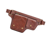 Maxbell Women Waist Bag Hiking Casual Purse Versatile Vintage Design Stylish Hip Bag Red Brown