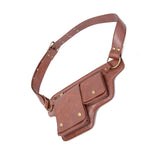 Maxbell Women Waist Bag Hiking Casual Purse Versatile Vintage Design Stylish Hip Bag Red Brown