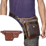 Maxbell Women Waist Bag Hiking Casual Purse Versatile Vintage Design Stylish Hip Bag Red Brown