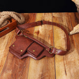Maxbell Women Waist Bag Hiking Casual Purse Versatile Vintage Design Stylish Hip Bag Red Brown