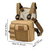Maxbell Men Women Chest Rig Bag Holder Front Pack Pouch for Running Exercise Fishing Khaki