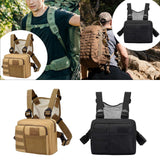 Maxbell Men Women Chest Rig Bag Holder Front Pack Pouch for Running Exercise Fishing Khaki