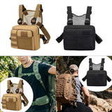 Maxbell Men Women Chest Rig Bag Holder Front Pack Pouch for Running Exercise Fishing Khaki