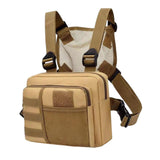 Maxbell Men Women Chest Rig Bag Holder Front Pack Pouch for Running Exercise Fishing Khaki